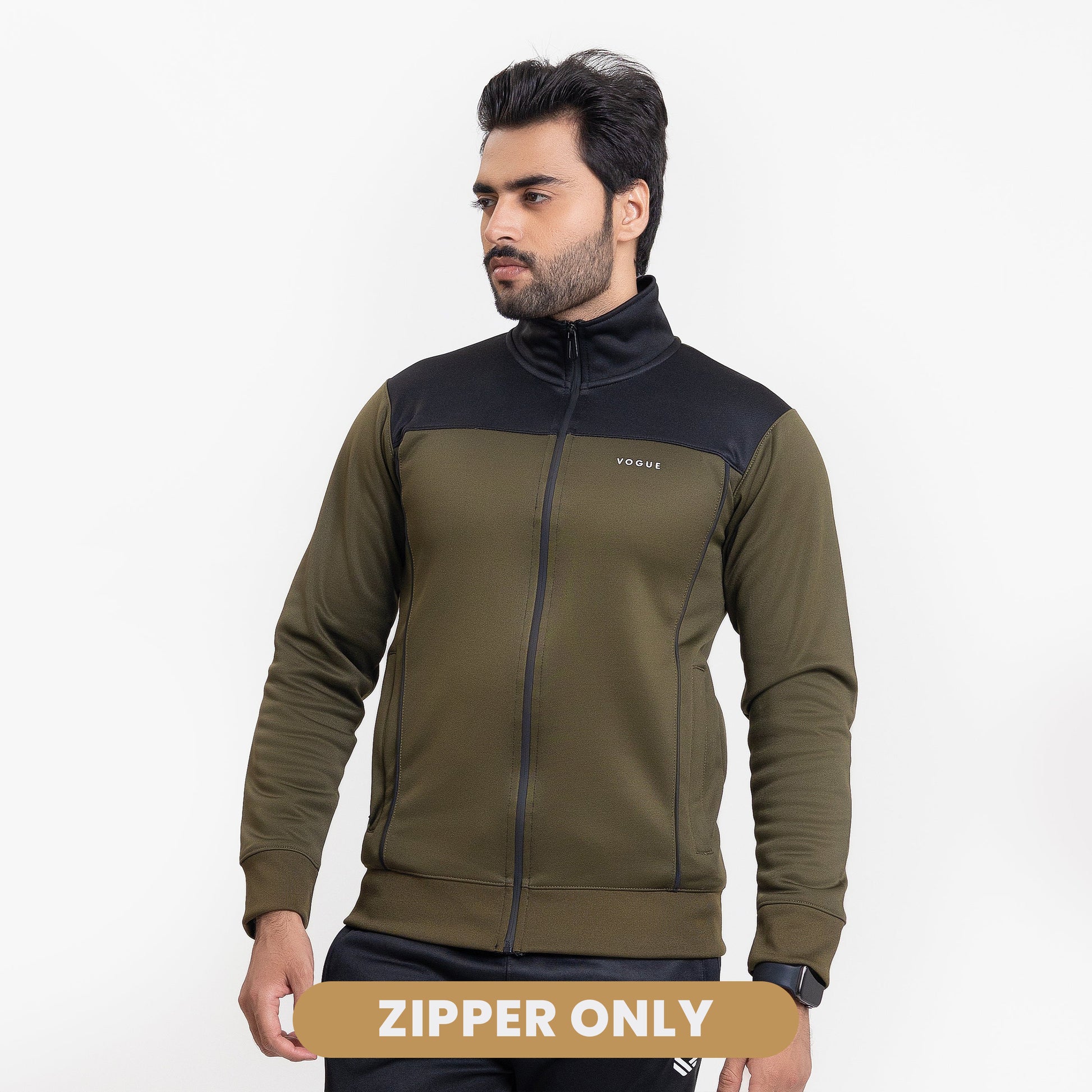 Strike Olive Zipper/Top in Polyester Fleece