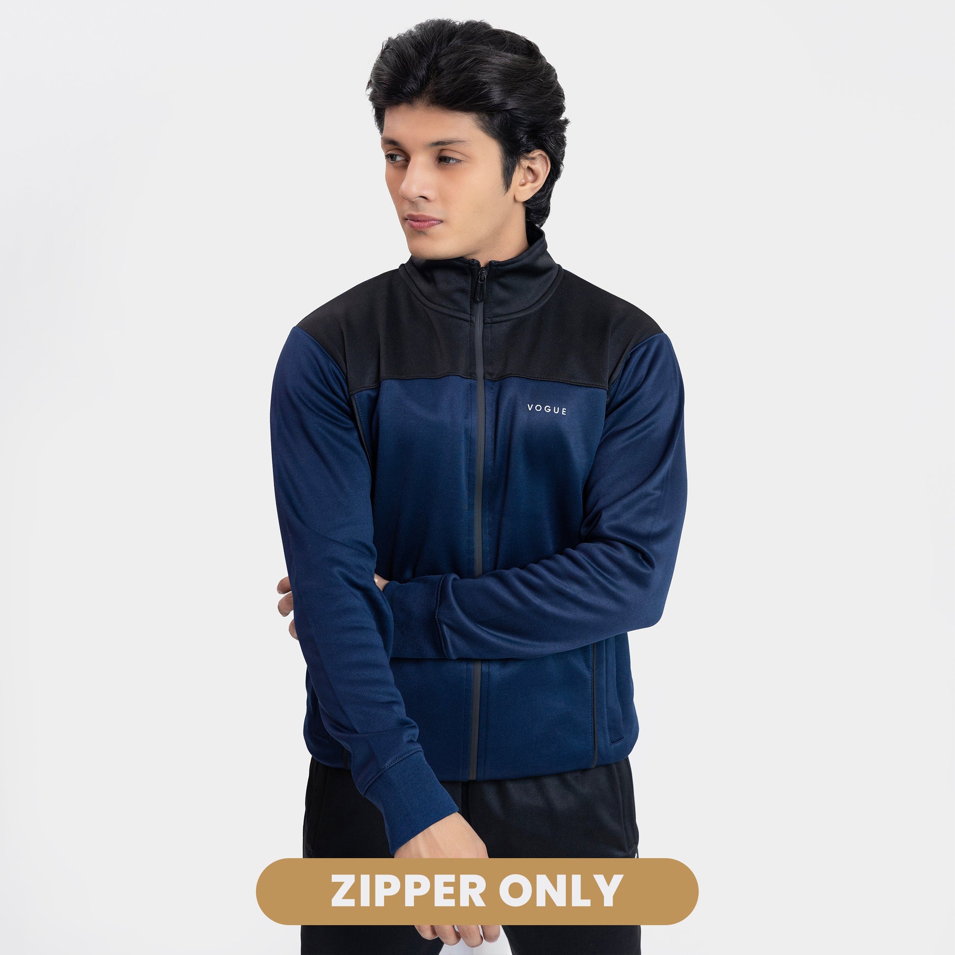 Strike Navy Zipper/Top in Polyester Fleece