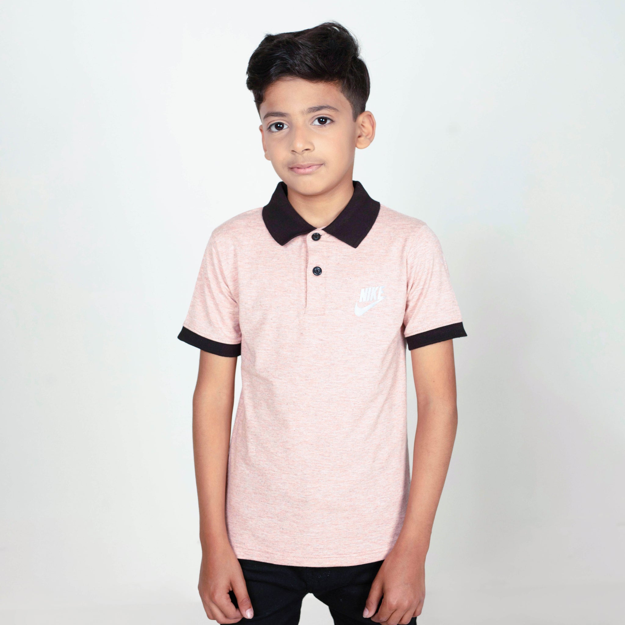 Junior Classic - Cotton Lycra Boys Polo T-Shirt - Pink
